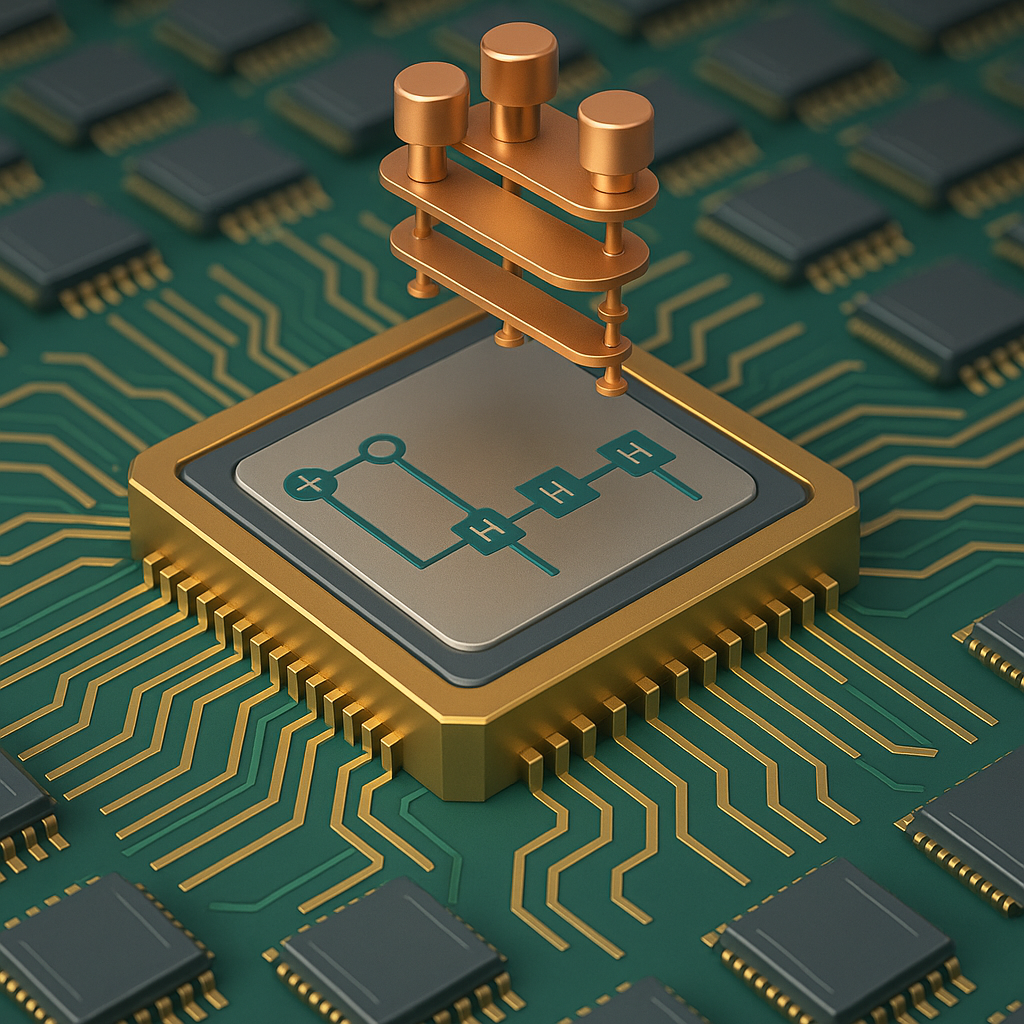 green circuit with gold